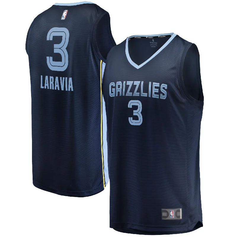 Basketball Jersey For Special Fan Gifts-Jake Laravia Memphis Grizzlies Branded Fast Break Player Basketball Jersey - Icon Edition - Navy