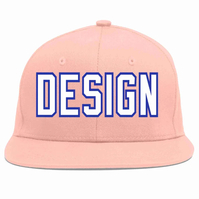 Baseball Cap For Promotional Merchandise-Custom Pink White-Royal Flat Eaves Sport Baseball Cap Design for Men/Women/Youth