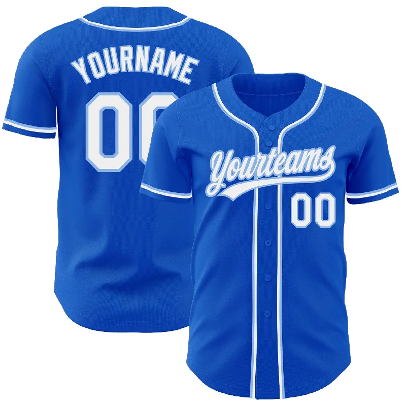 Baseball Jersey With Team Logo-Custom Thunder Blue White-Light Blue Authentic Baseball Jersey