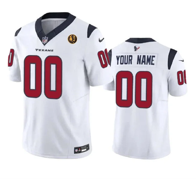 Football Jersey For Custom Merchandise Orders-Men's Houston Texans Active Player Custom White 2023 F.U.S.E. With John Madden Patch Vapor Limited Football Stitched Jersey