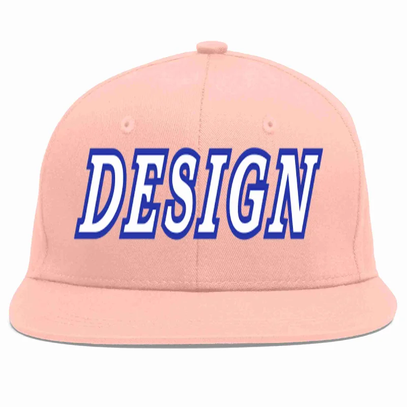 Baseball Cap For Youth Team Apparel-Custom Pink White-Royal Flat Eaves Sport Baseball Cap Design for Men/Women/Youth