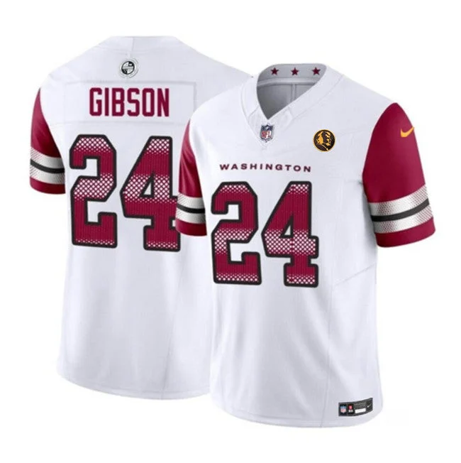 Football Jersey For College Customization-Men's Washington Commanders #24 Antonio Gibson White 2023 F.U.S.E. With John Madden Patch Vapor Limited Football Stitched Jersey