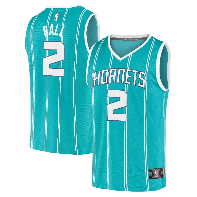 Basketball Jersey For College Fans-Lamelo Ball Charlotte Hornets Branded Fast Break Basketball Jersey Teal - Icon Edition