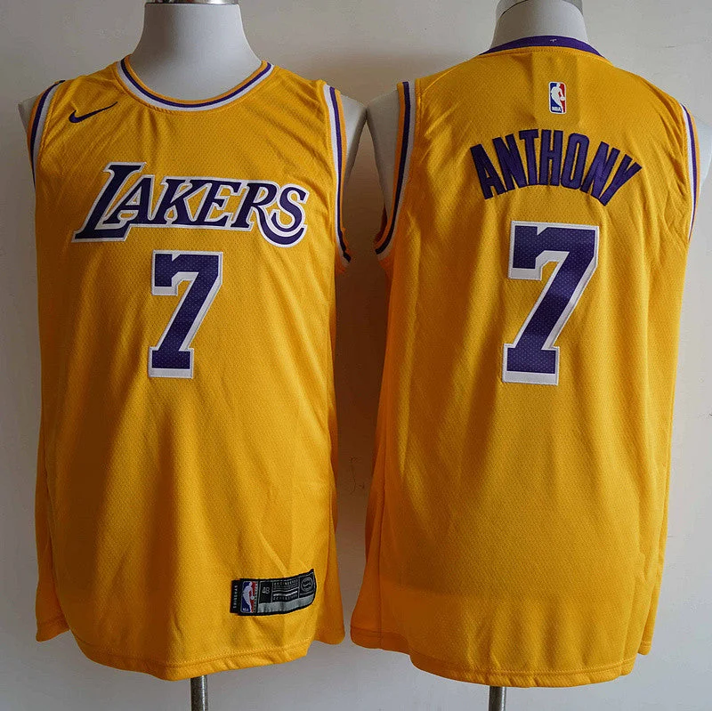 Basketball Jersey For Special Edition Team Orders-Lakers 7 Carmelo Anthony Yellow Diamond 75th Anniversary Swingman Basketball Jersey