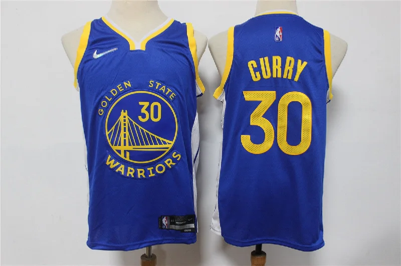 Basketball Jersey For Youth Team Apparel-Warriors 30 Stephen Curry Blue Diamond 75th Anniversary City Edition Swingman Basketball Jersey