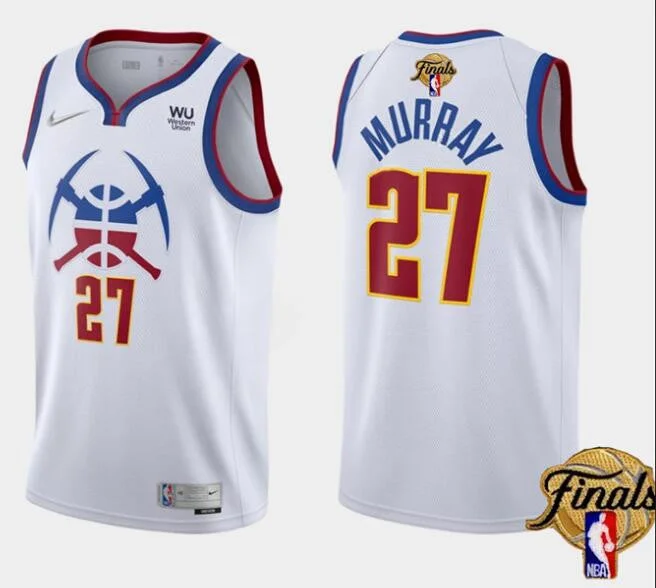 Basketball Jersey For Team Event Custom Orders-Nuggets 27 Jamal Murray White 2023 Finals Patch Earned Edition Swingman Basketball Jersey