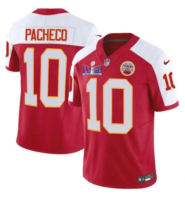 Football Jersey For Custom Team Customization-Men’s Kansas City Chiefs #10 Isiah Pacheco Red/White 2024 F.U.S.E. Super Bowl LVIII Patch Vapor Untouchable Limited Football Stitched Jersey