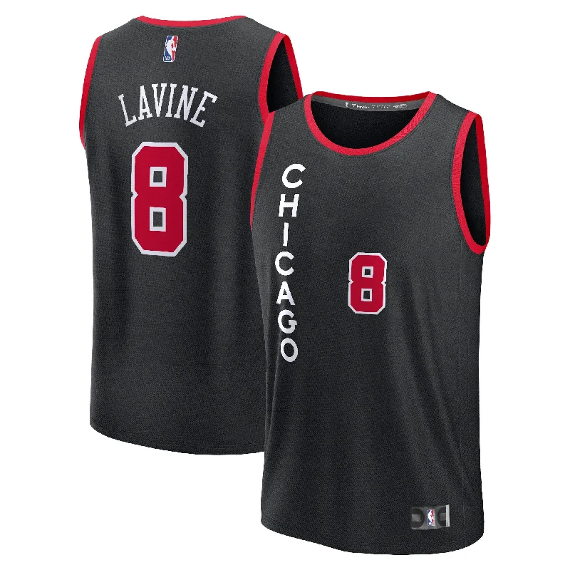 Basketball Jersey For Limited Edition Merchandise-Zach Lavine Chicago Bulls Branded Fast Break Basketball Jersey - Black - City Edition