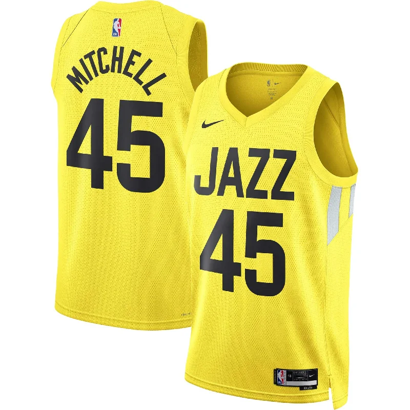 Basketball Jersey With Custom Fan Graphics-Donovan Mitchell Utah Jazz Unisex Swingman Basketball Jersey - Icon Edition - Gold