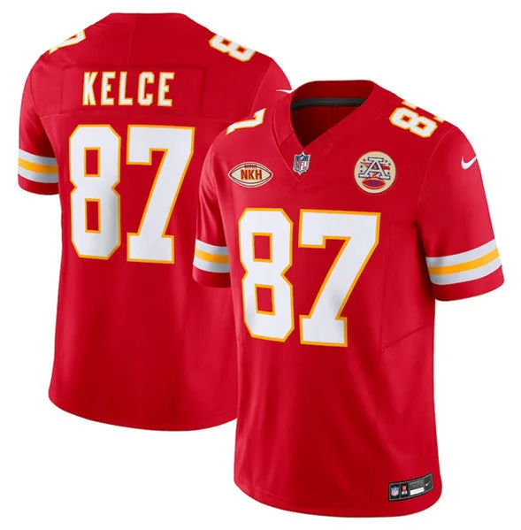 Football Jersey For Personalized Limited Edition-Men’s Kansas City Chiefs #87 Travis Kelce Red 2023 F.U.S.E. With "NKH" Patch Vapor Untouchable Limited Football Stitched Jersey