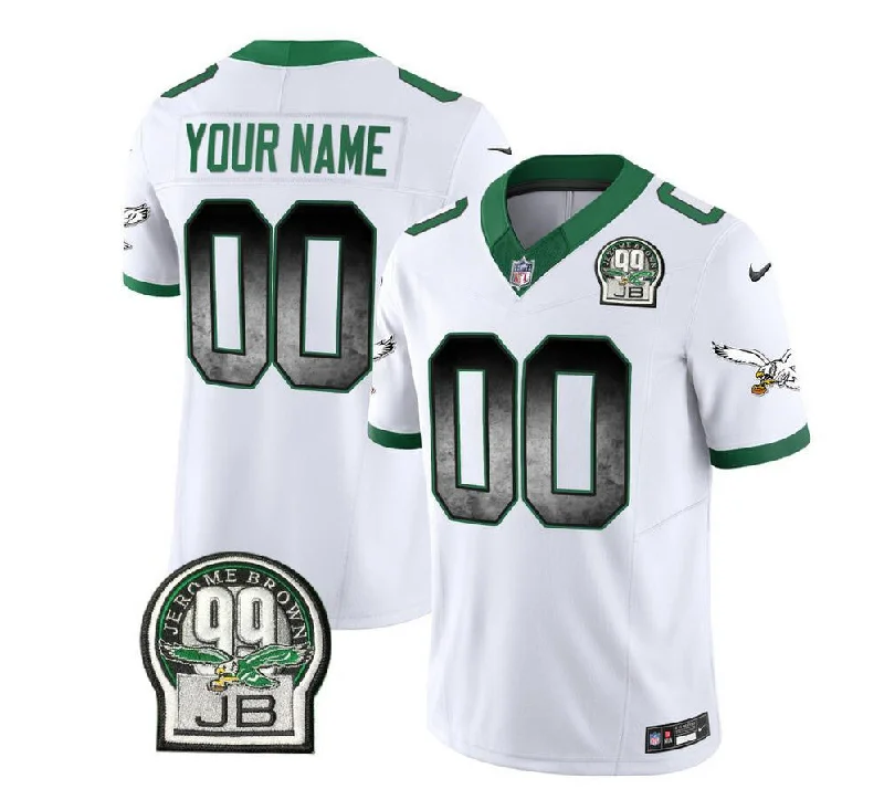 Football Jersey For Youth Teams-Men's Philadelphia Eagles Active Player Custom White 2023 F.U.S.E. Throwback Vapor Untouchable Limited Football Stitched Jersey