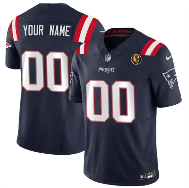 Football Jersey For Custom Team Merchandising-Men's New England Patriots Active Player Custom Navy 2023 F.U.S.E. With John Madden Patch Vapor Limited Football Stitched Jersey