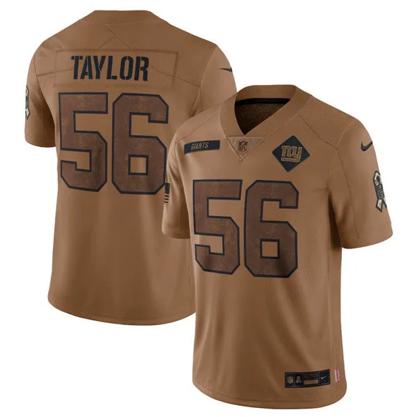 Football Jersey For Custom Alumni Gear-Men's New York Giants #56 Lawrence Taylor 2023 Brown Salute To Service Limited Football Stitched Jersey