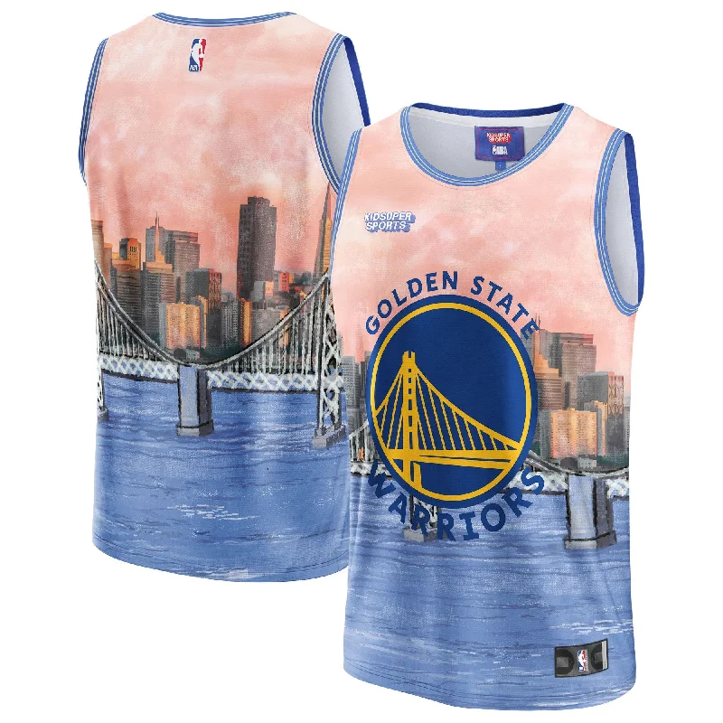 Basketball Jersey For Family Fan Merchandise-Golden State Warriors & Youthsuper Studios By Unisex Hometown Basketball Jersey - Blue