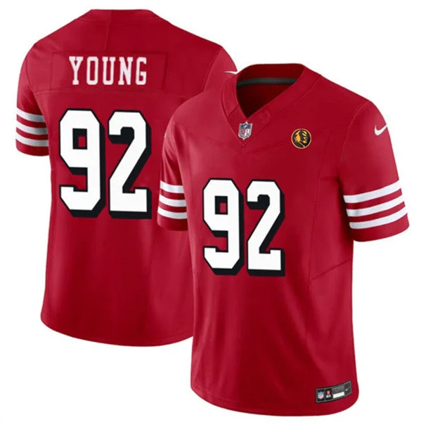 Football Jersey For Youth Teams-Men's San Francisco 49ers #92 Chase Young New Red 2023 F.U.S.E. With John Madden Patch Vapor Limited Football Stitched Jersey