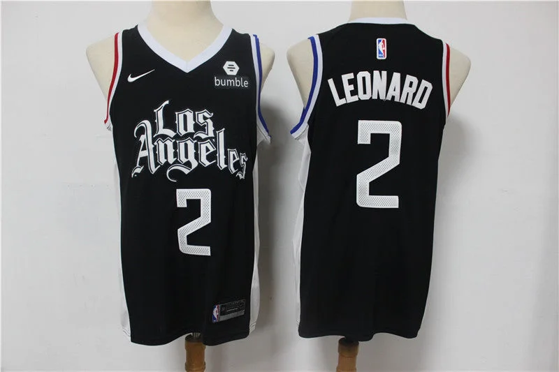 Basketball Jersey For Exclusive Team Gear-Clippers 2 Kawhi Leonard Black 2021 City Edition Swingman Basketball Jersey