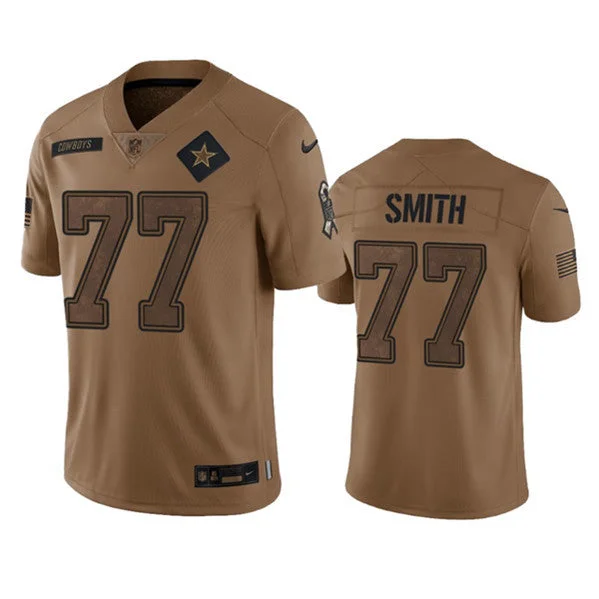 Football Jersey For Fan Apparel-Men's Dallas Cowboys #77 Tyron Smith 2023 Brown Salute To Service Limited Football Stitched Jersey