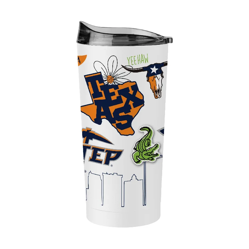 Team Mug With Team Color Scheme-UTEP 20oz Native Powder Coat Tumbler