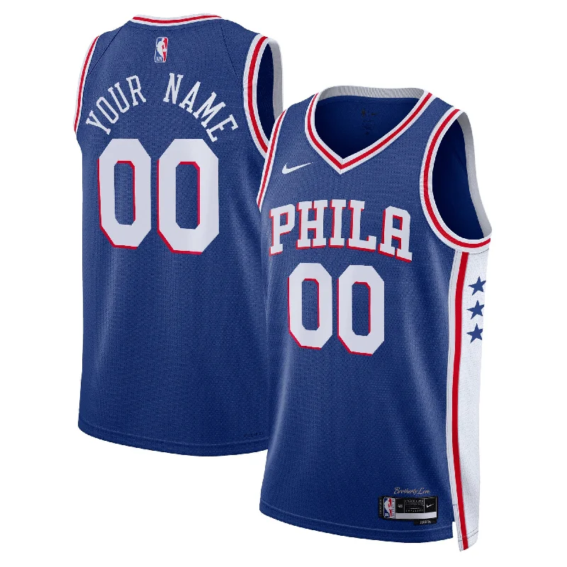 Basketball Jersey For Professional Fan Customization-Philadelphia 76ers Unisex 2022/23 Swingman Custom Basketball Jersey Royal - Icon Edition