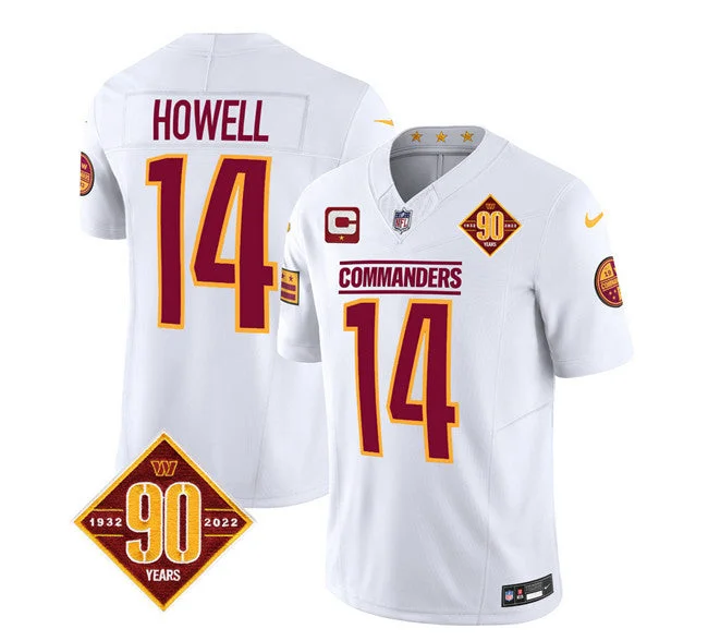 Football Jersey For Custom Apparel Fundraisers-Men's Washington Commanders #14 Sam Howell White 2023 F.U.S.E. 90th Anniversary Vapor Limited Football Stitched Jersey