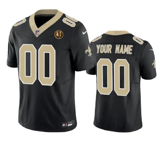 Personalized Football Jersey-Men's New Orleans Saints Active Player Custom Black 2023 F.U.S.E. With John Madden Patch Vapor Limited Football Stitched Jersey