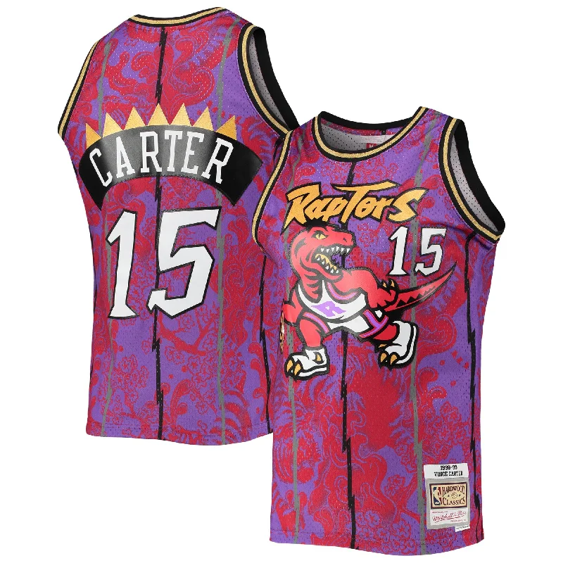 Basketball Jersey For Limited-Time Fan Gear-Vince Carter Toronto Raptors Hardwood Classics 1998/99 Lunar New Year Swingman Basketball Jersey - Purple