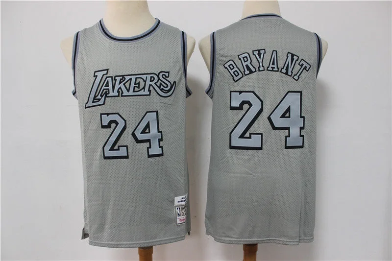 Basketball Jersey For Special Fan Custom Orders-Lakers 24 Kobe Bryant Gray Hardwood Classics Basketball Jersey