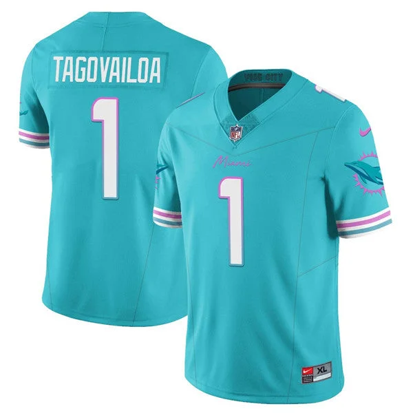 Football Jersey For Tournament Fan Gear-Men's Miami Dolphins #1 Tua Tagovailoa Aqua 2023 F.U.S.E Alternate Vapor Limited Football Stitched Jersey