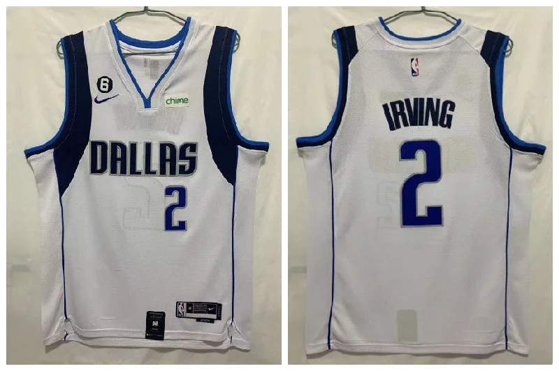 Basketball Jersey For School Fundraisers-Mavericks 2 Kyrie Irving White City Edition Swingman Basketball Jersey