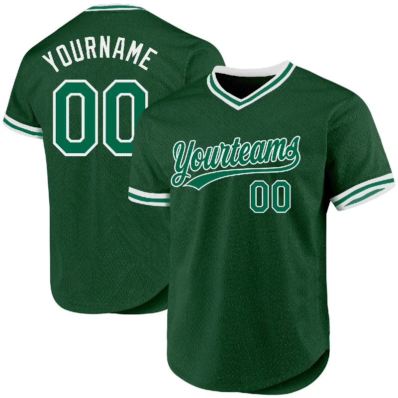 Baseball Jersey For Custom Fan Apparel-Custom Green Kelly Green-White Authentic Throwback Baseball Jersey