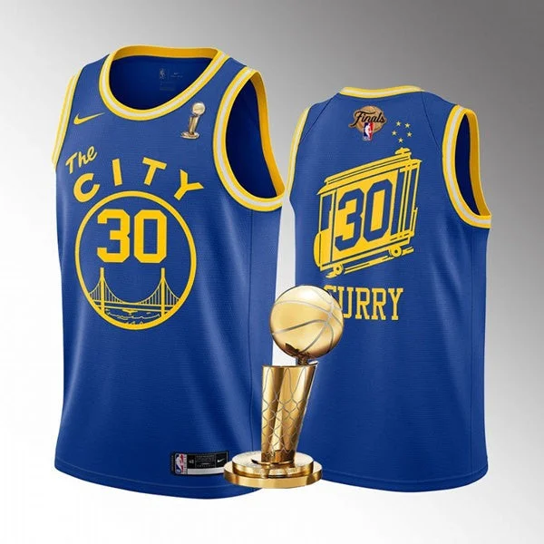 Basketball Jersey For Game Day Supporter Gear-Warriors 30 Stephen Curry Blue 2022 Finals Champions Swingman Basketball Jersey