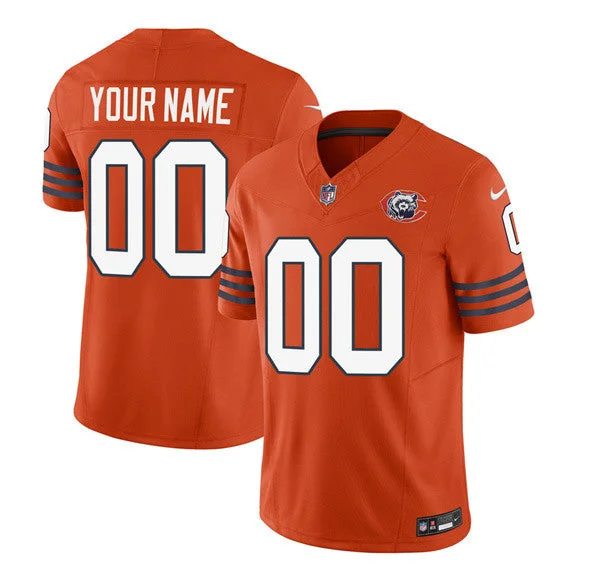 Football Jersey With Player Names-Men's Chicago Bears Active Player Custom 2023 F.U.S.E. Orange Throwback Limited Football Stitched Jersey