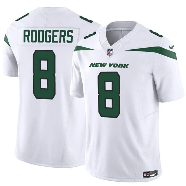 Football Jersey For Fundraising Merchandise-Men's New York Jets #8 Aaron Rodgers 2023 F.U.S.E. White Vapor Untouchable Limited Football Stitched Jersey