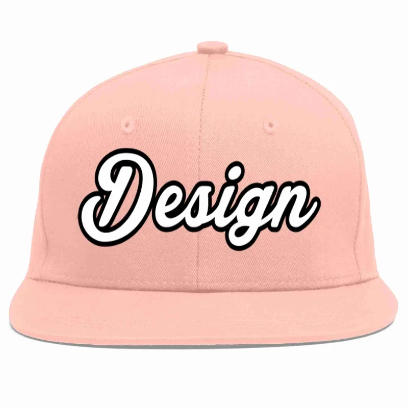 Baseball Cap For Exclusive Fan Gear-Custom Pink White-Black Flat Eaves Sport Baseball Cap Design for Men/Women/Youth