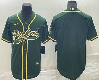 Baseball Jersey For Team Fundraising Campaigns-Men's Green Bay Packers Blank Green Stitched Cool Base Baseball Jersey