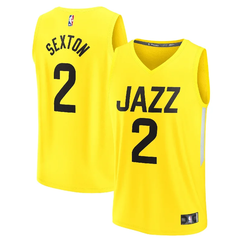 Basketball Jersey For Fans-Collin Sexton Utah Jazz Branded Fast Break Basketball Jersey - Icon Edition - Gold