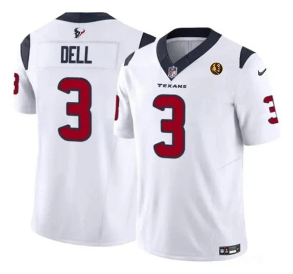 Football Jersey For Exclusive Tournament Merchandise-Men's Houston Texans #3 Tank Dell White 2023 F.U.S.E. With John Madden Patch Vapor Limited Football Stitched Jersey