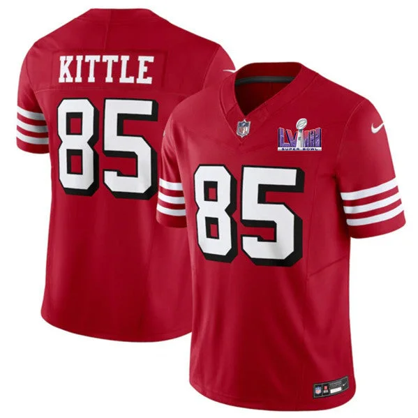 Football Jersey For Adults-Men's San Francisco 49ers #85 George Kittle Red 2023 F.U.S.E. NFC West Champions Patch Alternate Football Stitched Jersey