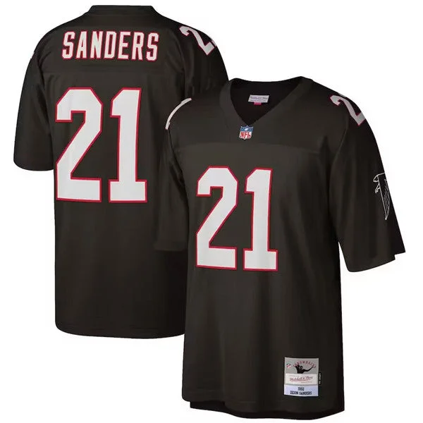 Football Jersey For Fan Event Customization-Men's Atlanta Falcons #21 Deion Sanders Black 1992 Stitched Football Game Jersey