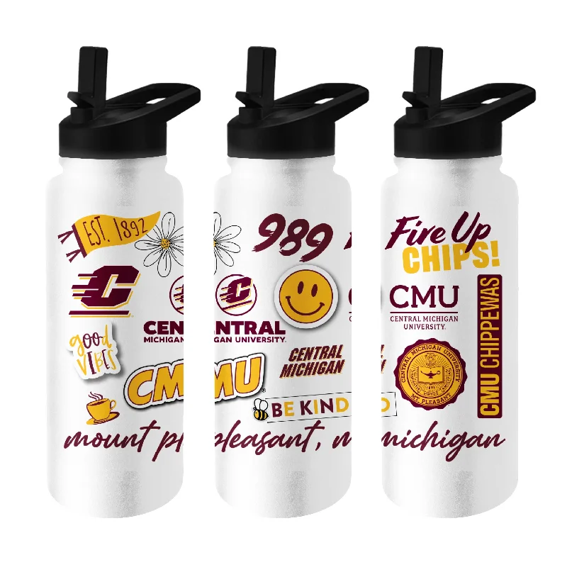 Team Mug For Custom Design Fan Merchandise-Central Michigan 34oz Native Quencher Bottle