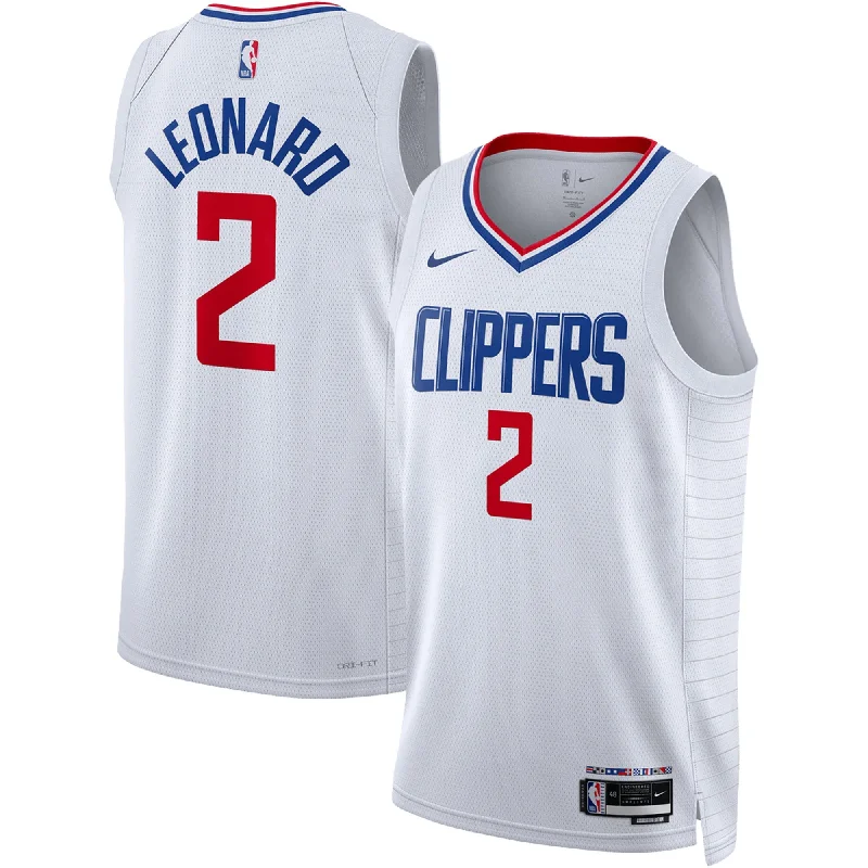 Basketball Jersey For Official Team Customization-Kawhi Leonard La Clippers Unisex Swingman Basketball Jersey - Association Edition - White