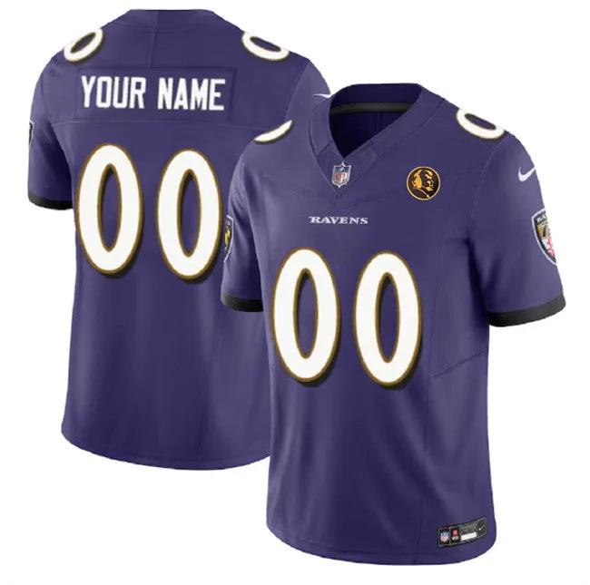 Football Jersey For Custom Fan Gear-Men's Baltimore Ravens Active Player Custom Purple 2023 F.U.S.E. With John Madden Patch Vapor Football Limited Jersey