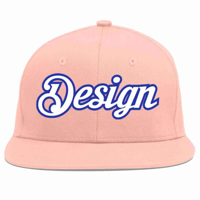 Baseball Cap For Youth Teams-Custom Pink White-Royal Flat Eaves Sport Baseball Cap Design for Men/Women/Youth