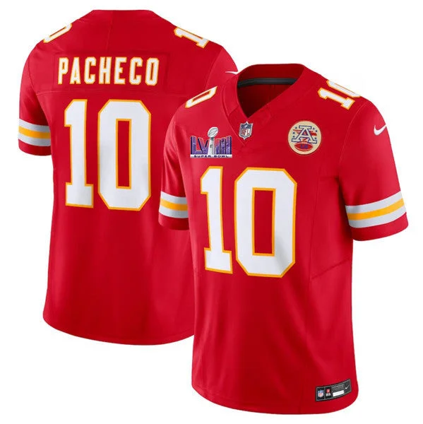 Football Jersey For Promotional Team Events-Men’s Kansas City Chiefs #10 Isiah Pacheco Red F.U.S.E. Super Bowl LVIII Patch Vapor Untouchable Limited Football Stitched Jersey