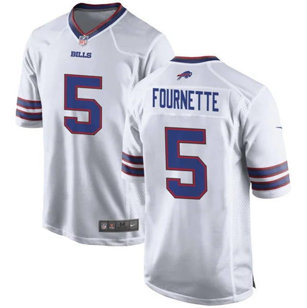 Football Jersey For Group Team Apparel Customization-Men's Buffalo Bills #5 Leonard Fournette White Stitched Football Game Jersey