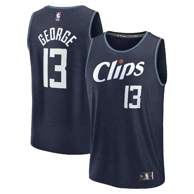 Basketball Jersey For Custom Player Gear-Paul George La Clippers Branded Fast Break Basketball Jersey - Navy - City Edition