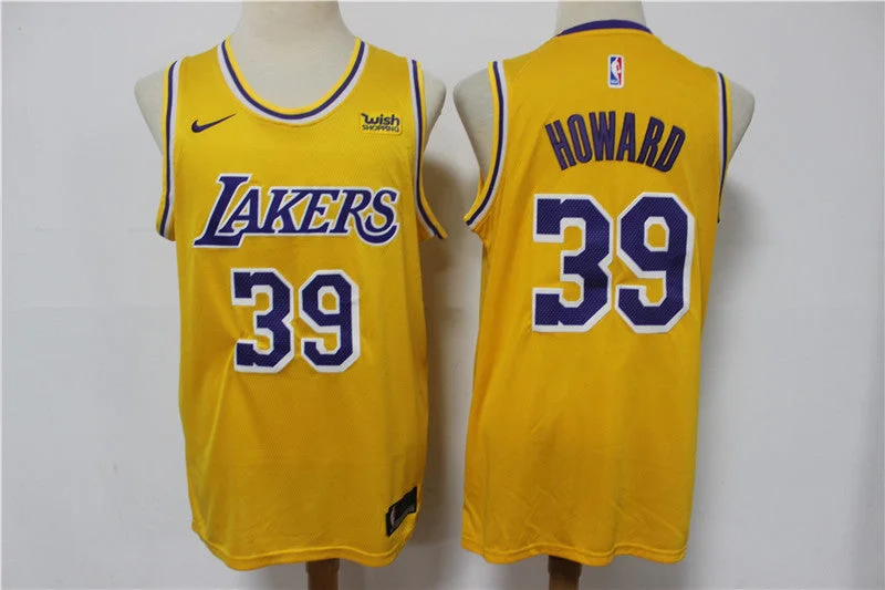 Basketball Jersey For Softball Fan Custom Gear-Lakers 39 Dwight Howard Yellow Swingman Basketball Jersey