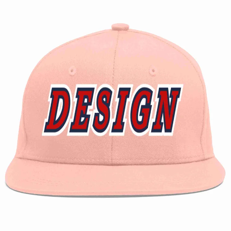 Baseball Cap For Custom Baseball Caps-Custom Pink Red-Navy Flat Eaves Sport Baseball Cap Design for Men/Women/Youth