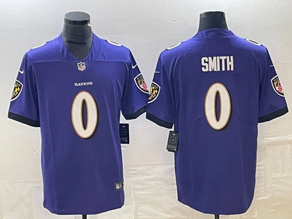 Football Jersey With Custom Player Numbers-Men's Baltimore Ravens #0 Roquan Smith Purple Vapor Untouchable Limited Football Stitched Jersey