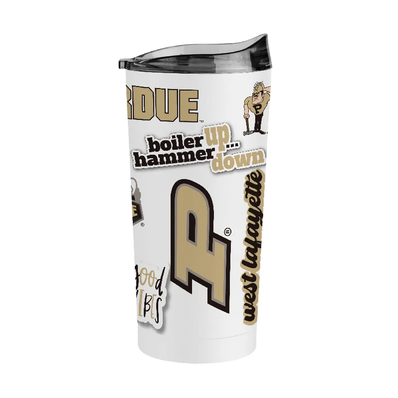 Team Mug With Custom Player Designs-Purdue 20oz Native Powder Coat Tumbler